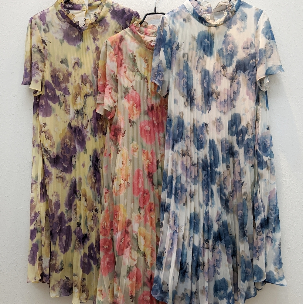 1/2 sleeve floral print dressea